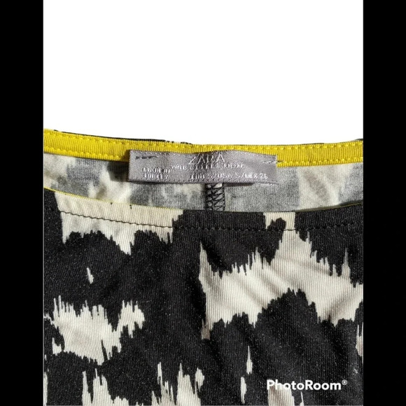 Zara Animal Print Colorblock Oversized Top Sz S - Picture 3 of 6